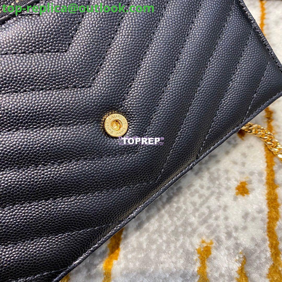 Replica YSL Saint Laurent Envelope Chain Wallet Grain De Poudre 393953 Black in Gold Hardware 8 Replica YSL Saint Laurent Envelope Chain Wallet Grain De Poudre 393953 Black in Gold Hardware 8