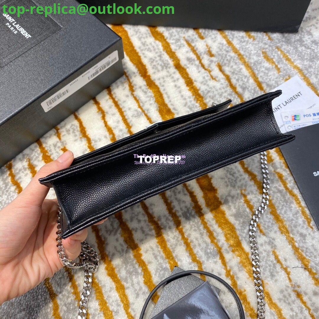 Replica YSL Saint Laurent Envelope Chain Wallet Grain De Poudre 393953 Black in Silver Hardware 6 Replica YSL Saint Laurent Envelope Chain Wallet Grain De Poudre 393953 Black in Silver Hardware 6