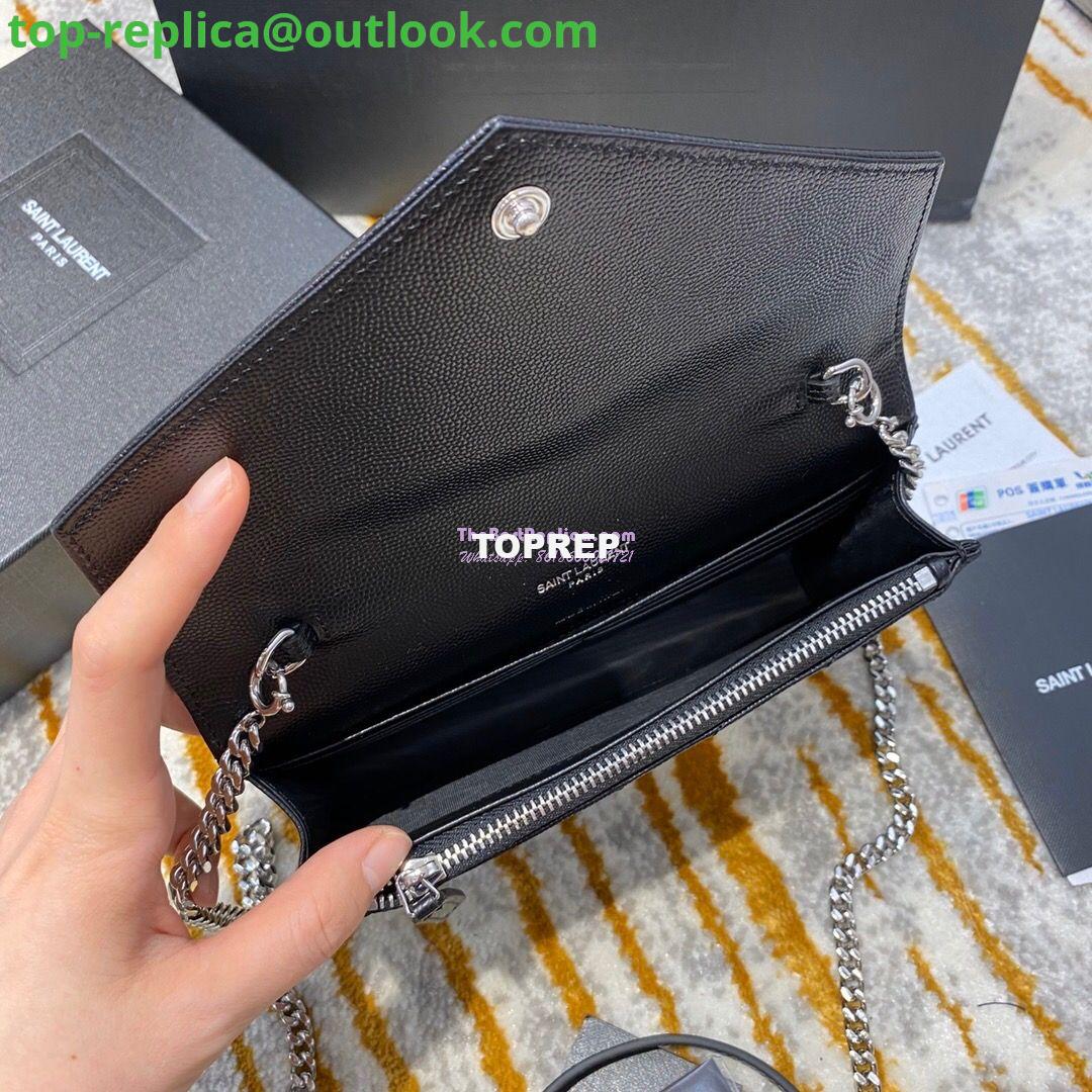 Replica YSL Saint Laurent Envelope Chain Wallet Grain De Poudre 393953 Black in Silver Hardware 7 Replica YSL Saint Laurent Envelope Chain Wallet Grain De Poudre 393953 Black in Silver Hardware 7