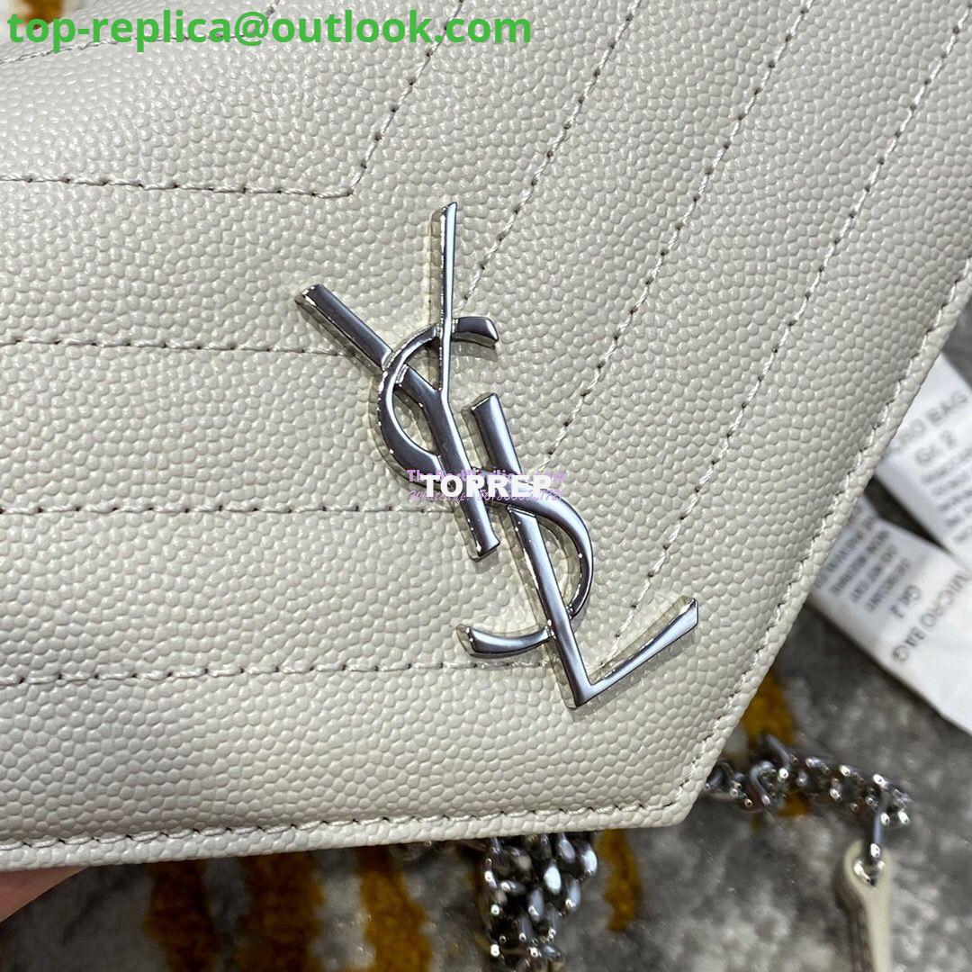 Replica YSL Saint Laurent Envelope Chain Wallet Grain De Poudre 393953 White in Silver Hardware 3 Replica YSL Saint Laurent Envelope Chain Wallet Grain De Poudre 393953 White in Silver Hardware 3