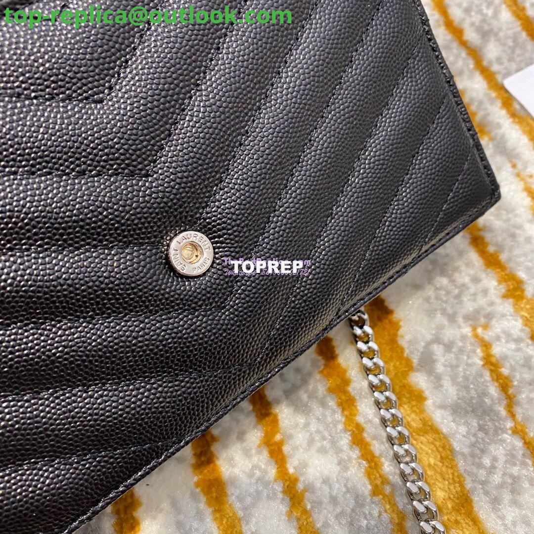 Replica YSL Saint Laurent Envelope Chain Wallet Grain De Poudre 393953 Black in Silver Hardware 9 Replica YSL Saint Laurent Envelope Chain Wallet Grain De Poudre 393953 Black in Silver Hardware 9