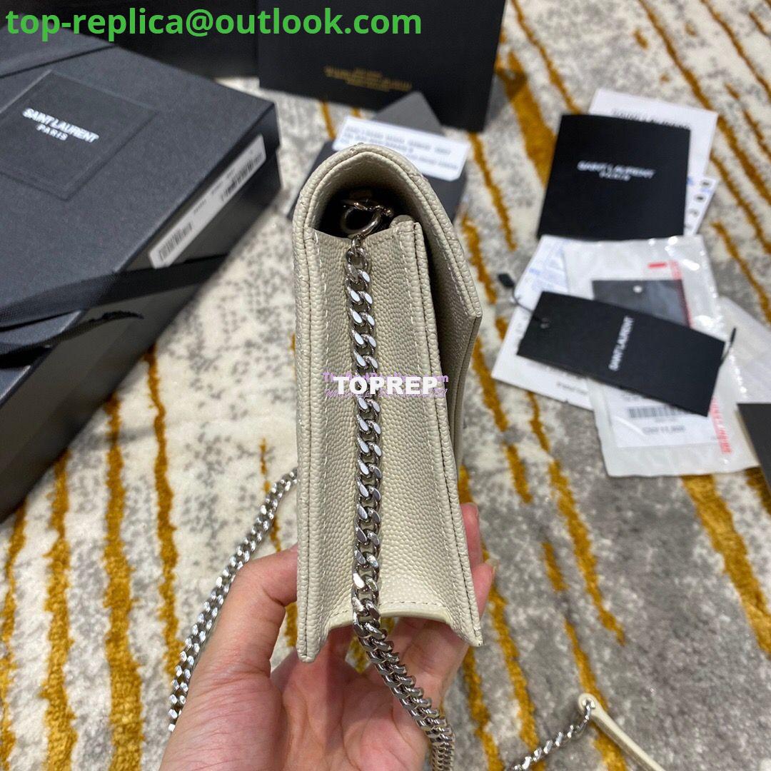 Replica YSL Saint Laurent Envelope Chain Wallet Grain De Poudre 393953 White in Silver Hardware 4 Replica YSL Saint Laurent Envelope Chain Wallet Grain De Poudre 393953 White in Silver Hardware 4