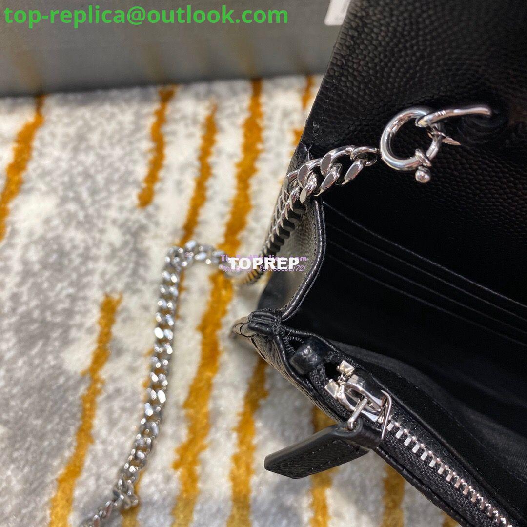 Replica YSL Saint Laurent Envelope Chain Wallet Grain De Poudre 393953 Black in Silver Hardware 11 Replica YSL Saint Laurent Envelope Chain Wallet Grain De Poudre 393953 Black in Silver Hardware 11