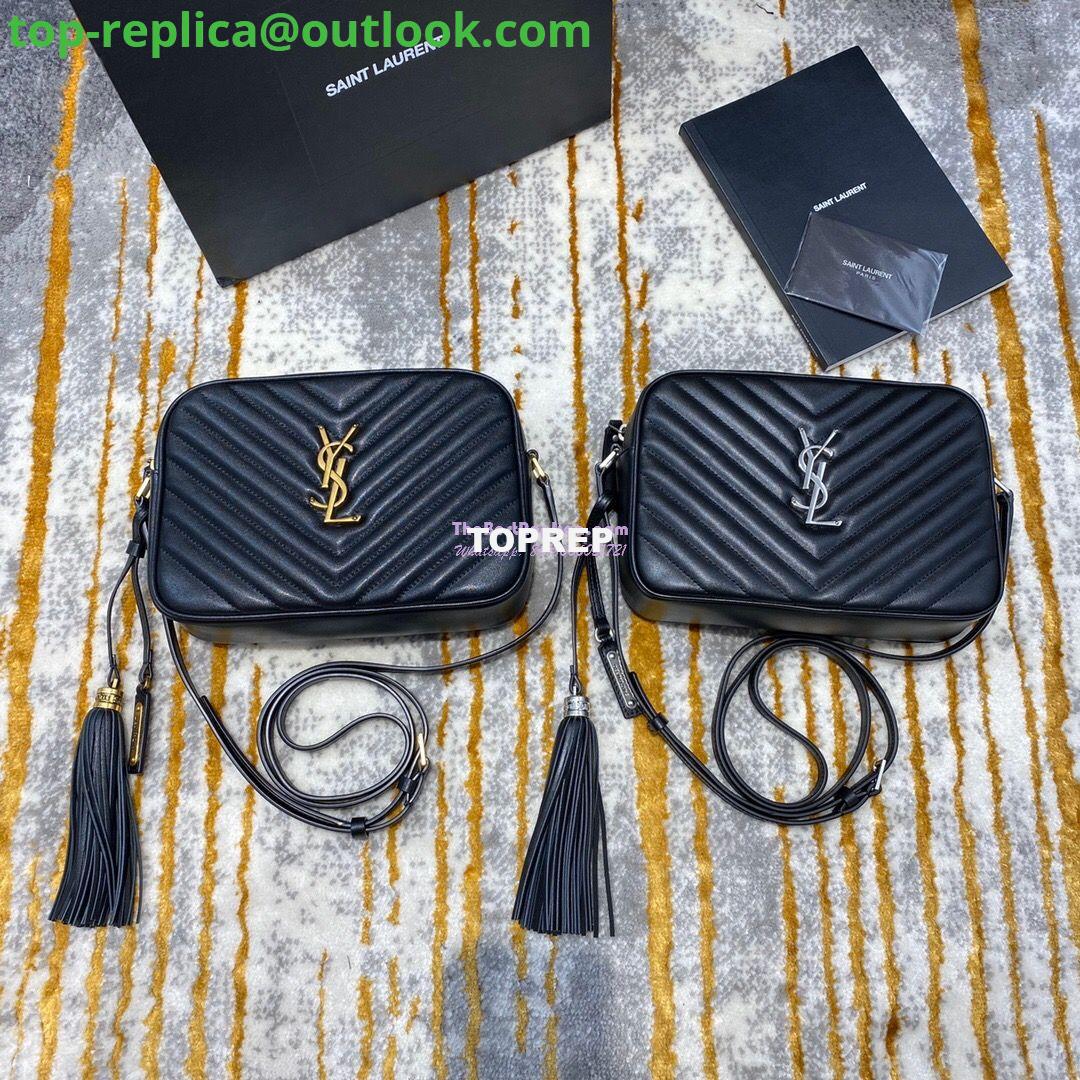 Replica YSL Saint Laurent LouLou Camera Bag in Matelassé Leather 520534 Black in Silver Hardware Replica YSL Saint Laurent LouLou Camera Bag in Matelassé Leather 520534 Black in Silver Hardware