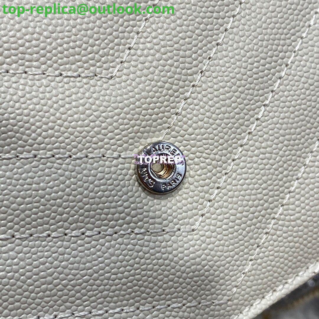 Replica YSL Saint Laurent Envelope Chain Wallet Grain De Poudre 393953 White in Silver Hardware 10 Replica YSL Saint Laurent Envelope Chain Wallet Grain De Poudre 393953 White in Silver Hardware 10