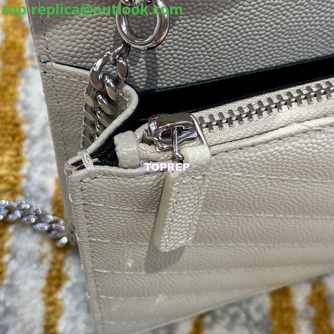 Replica YSL Saint Laurent Envelope Chain Wallet Grain De Poudre 393953 White in Silver Hardware 11 Replica YSL Saint Laurent Envelope Chain Wallet Grain De Poudre 393953 White in Silver Hardware 11