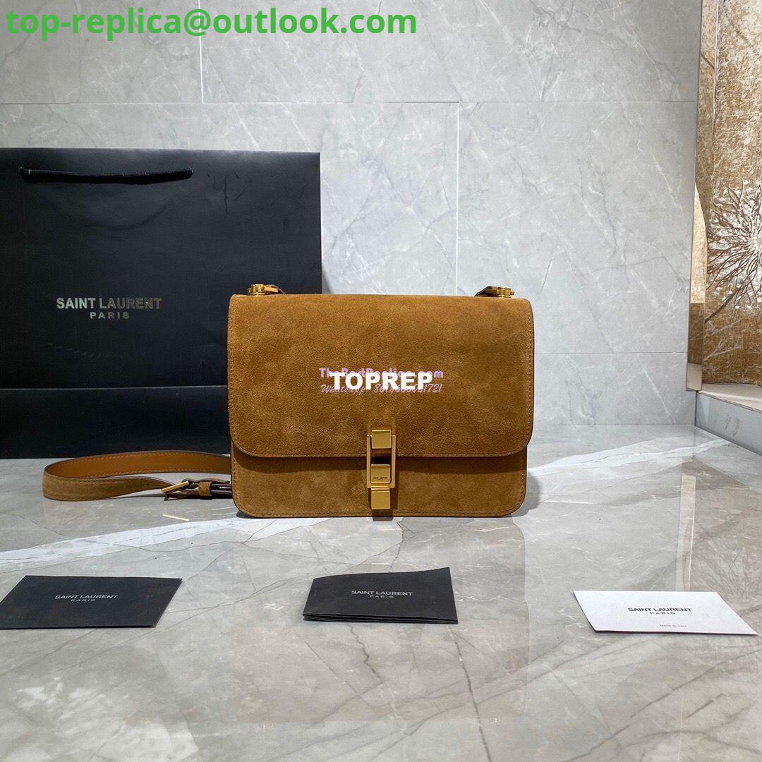 Replica Yves Saint Laurent YSL Carre Satchel In Suede 585060 Brown Replica Yves Saint Laurent YSL Carre Satchel In Suede 585060 Brown