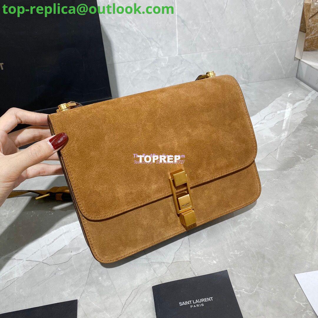 Replica Yves Saint Laurent YSL Carre Satchel In Suede 585060 Brown 2 Replica Yves Saint Laurent YSL Carre Satchel In Suede 585060 Brown 2