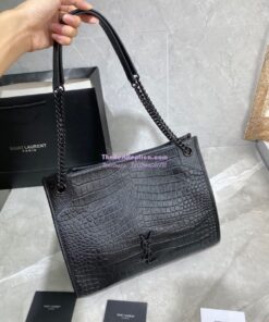 Replica YSL Saint Laurent Niki Medium Shopping Bag In Crocodile-embossed Leather 5912261 2