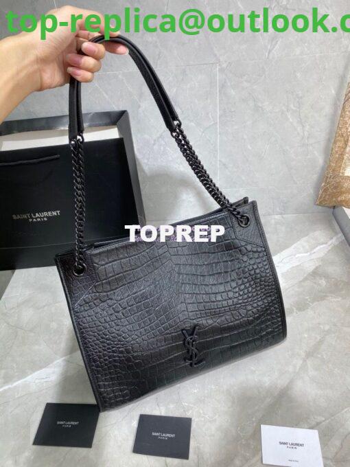 Replica YSL Saint Laurent Niki Medium Shopping Bag In Crocodile-embossed Leather 5912261 2