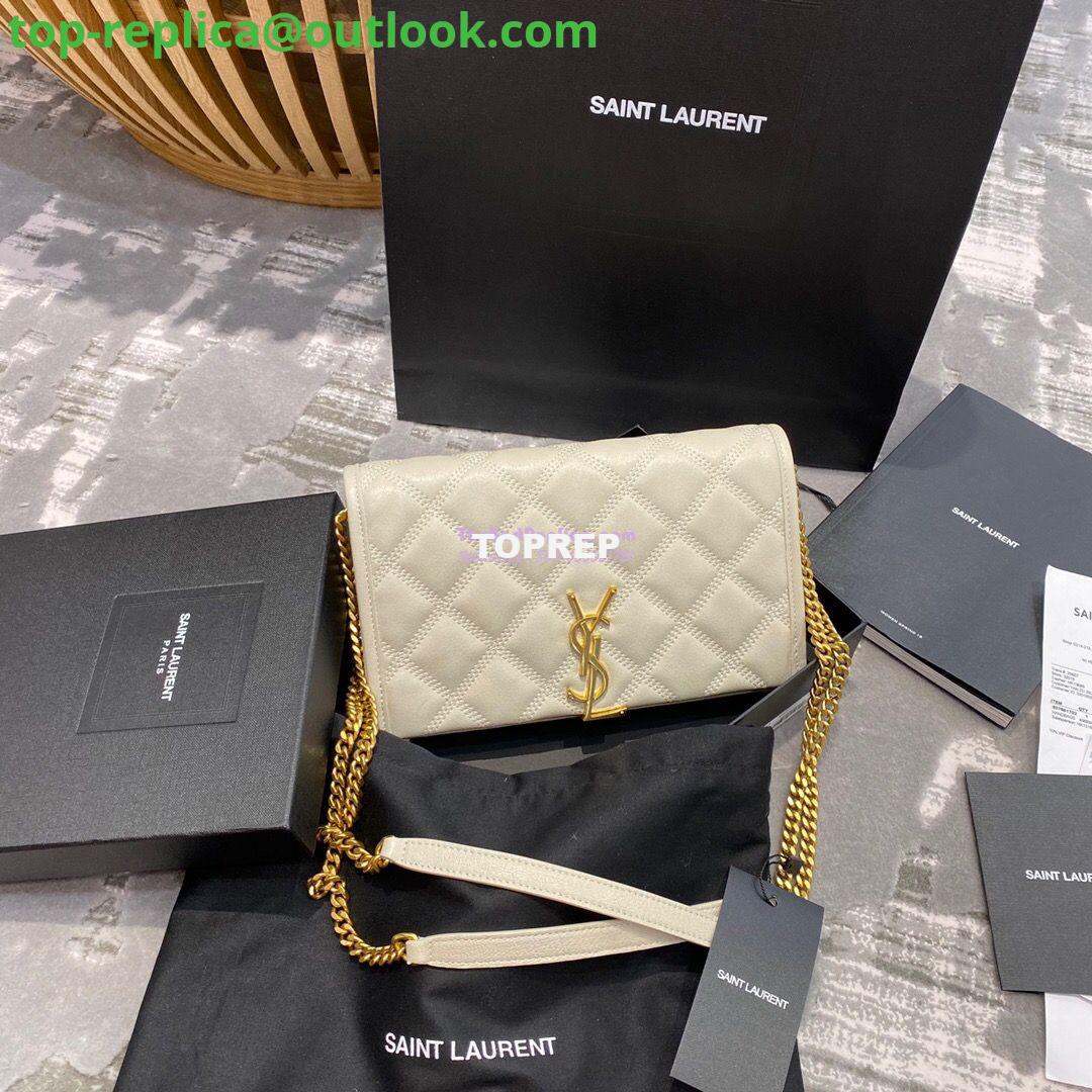 Replica YSL Saint Laurent Becky Chain Wallet In Diamond-quilted Lambskin 5850311 White Replica YSL Saint Laurent Becky Chain Wallet In Diamond-quilted Lambskin 5850311 White