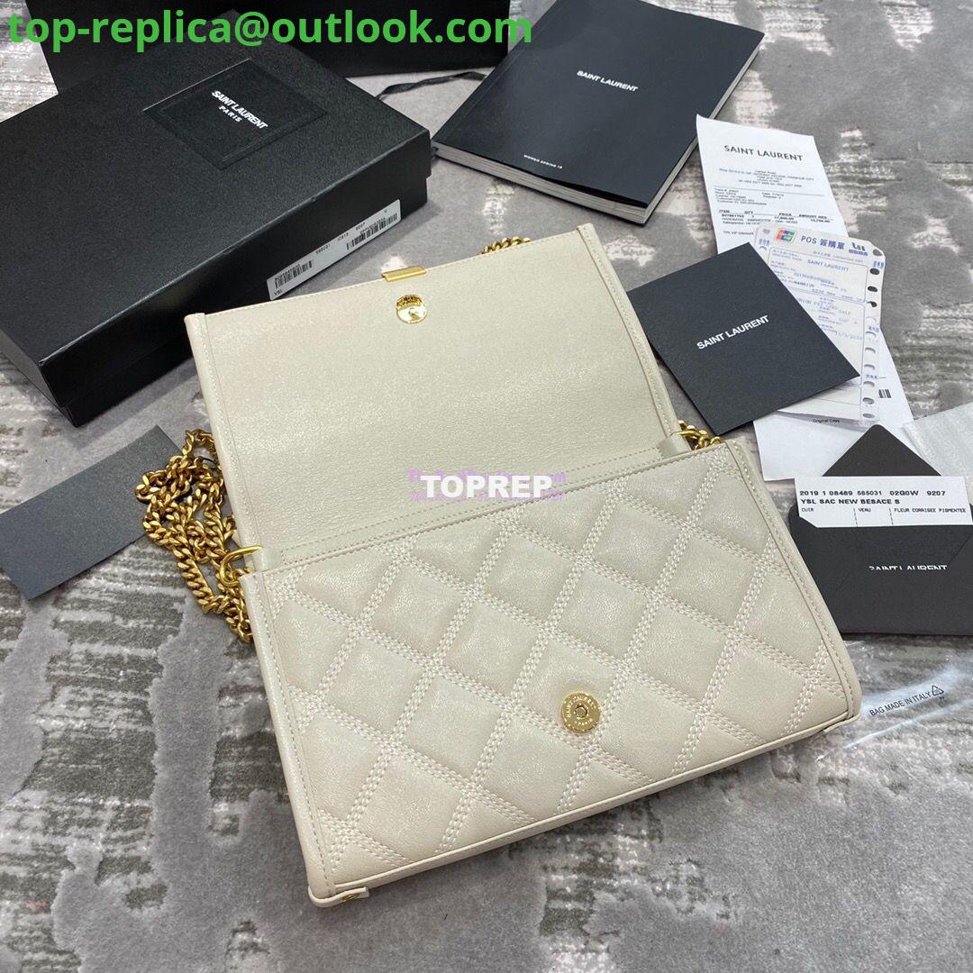 Replica YSL Saint Laurent Becky Chain Wallet In Diamond-quilted Lambskin 5850311 White 6 Replica YSL Saint Laurent Becky Chain Wallet In Diamond-quilted Lambskin 5850311 White 6