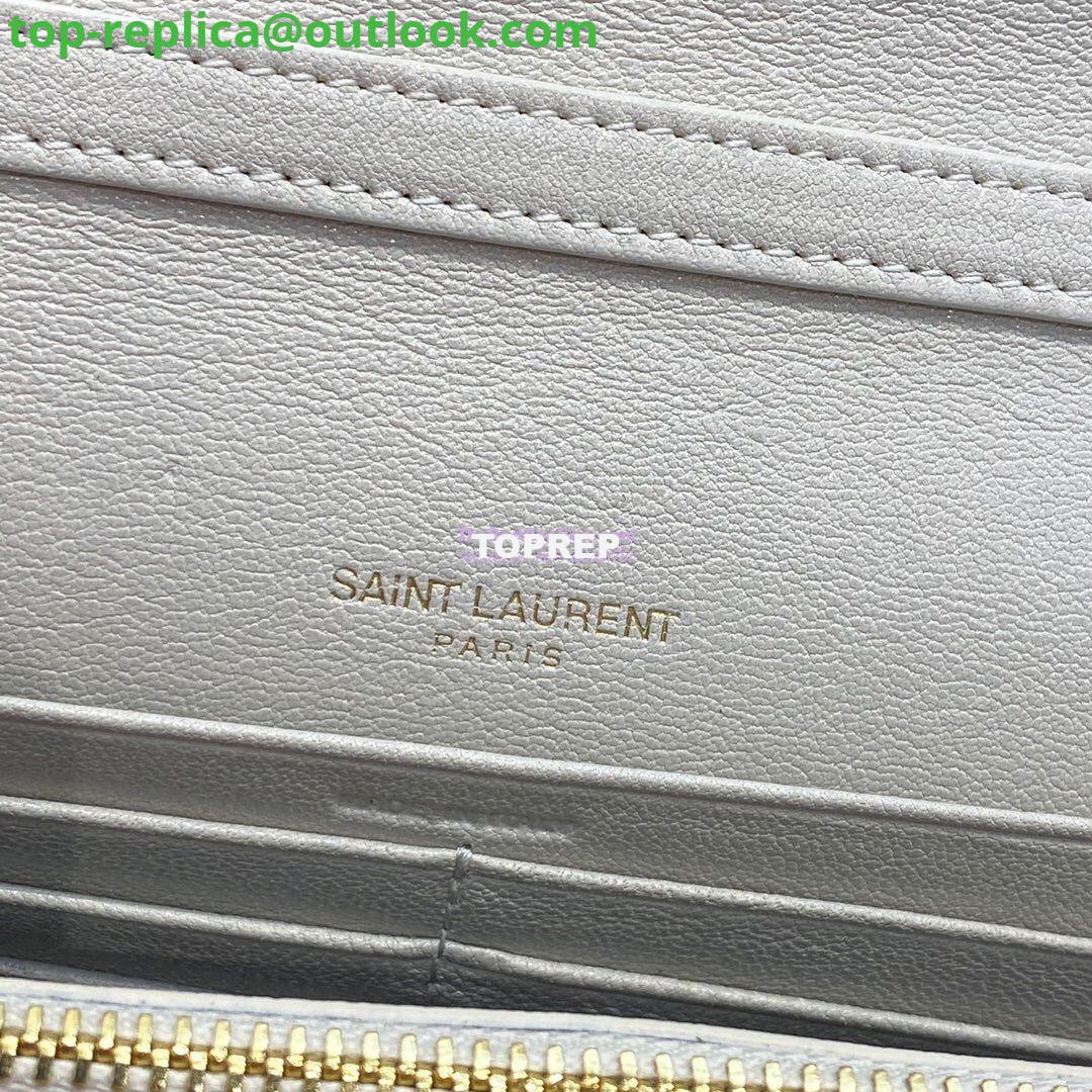 Replica YSL Saint Laurent Becky Chain Wallet In Diamond-quilted Lambskin 5850311 White 8 Replica YSL Saint Laurent Becky Chain Wallet In Diamond-quilted Lambskin 5850311 White 8