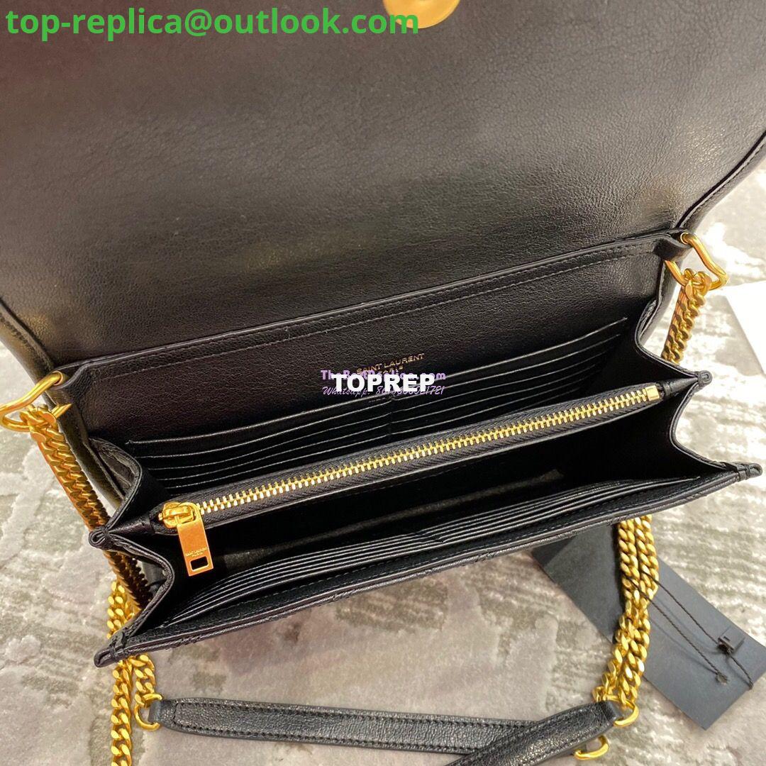 Replica YSL Saint Laurent Becky Chain Wallet In Diamond-quilted Lambskin 5850311 Black 9 Replica YSL Saint Laurent Becky Chain Wallet In Diamond-quilted Lambskin 5850311 Black 9