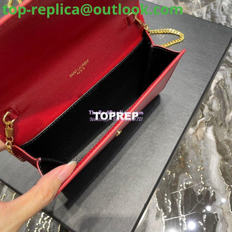 Replica YSL Saint Laurent Uptown Chain Wallet In Grain De Poudre Embossed Leather 6077881 Red 8 Replica YSL Saint Laurent Uptown Chain Wallet In Grain De Poudre Embossed Leather 6077881 Red 8