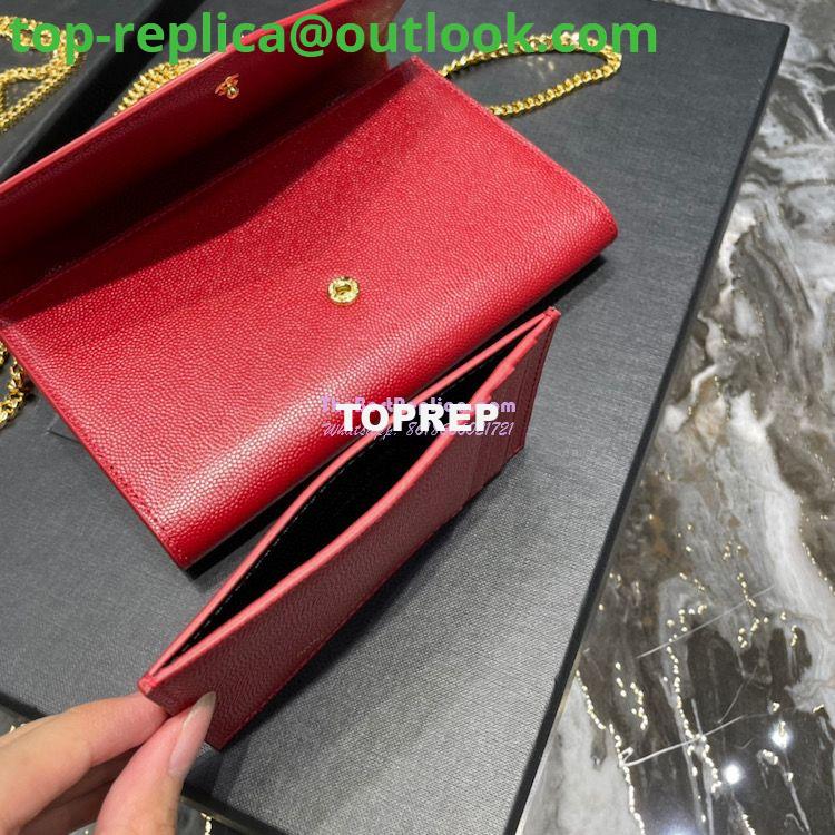 Replica YSL Saint Laurent Uptown Chain Wallet In Grain De Poudre Embossed Leather 6077881 Red 10 Replica YSL Saint Laurent Uptown Chain Wallet In Grain De Poudre Embossed Leather 6077881 Red 10