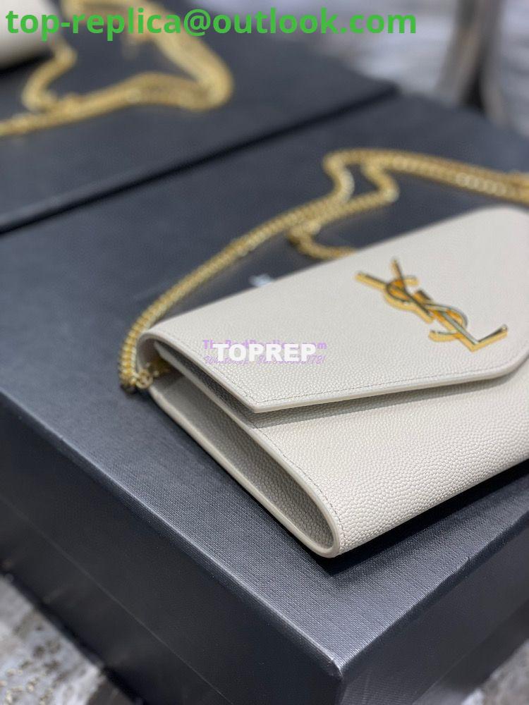 Replica YSL Saint Laurent Uptown Chain Wallet In Grain De Poudre Embossed Leather 6077881 White 4 Replica YSL Saint Laurent Uptown Chain Wallet In Grain De Poudre Embossed Leather 6077881 White 4