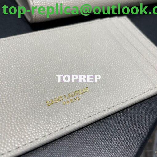 Replica YSL Saint Laurent Uptown Chain Wallet In Grain De Poudre Embossed Leather 6077881 White 8