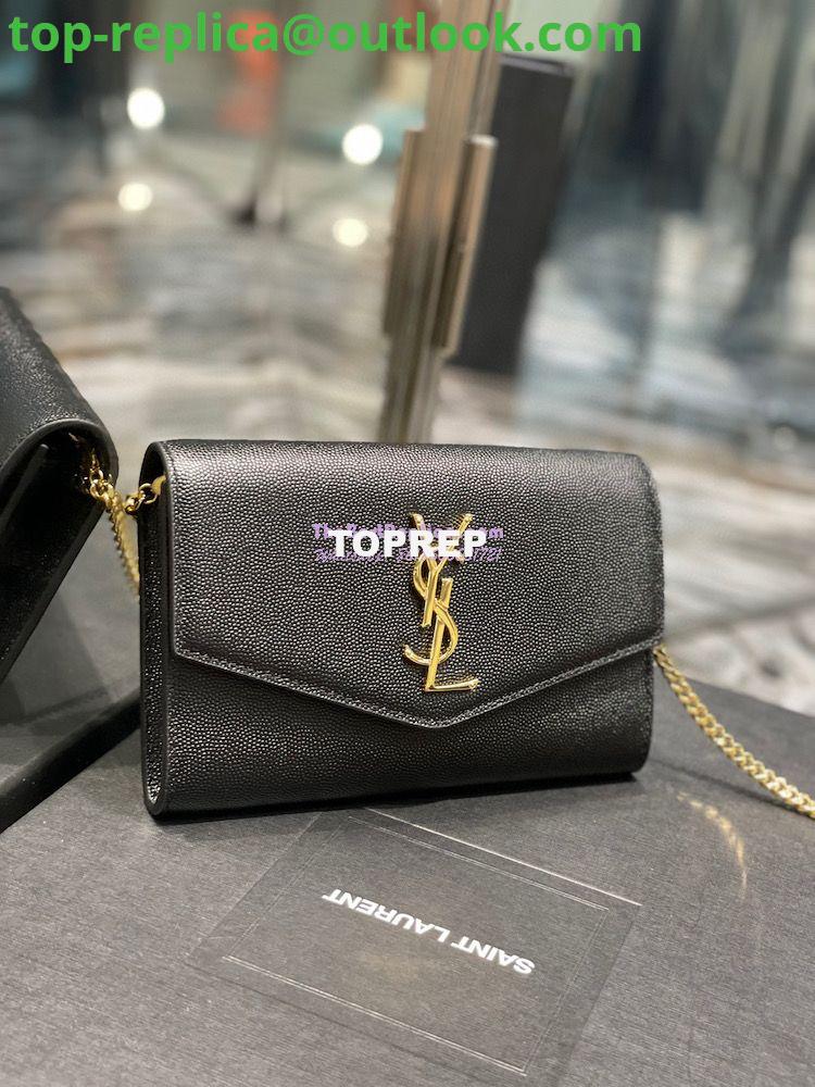 Replica YSL Saint Laurent Uptown Chain Wallet In Grain De Poudre Embossed Leather 6077881 Black 3 Replica YSL Saint Laurent Uptown Chain Wallet In Grain De Poudre Embossed Leather 6077881 Black 3