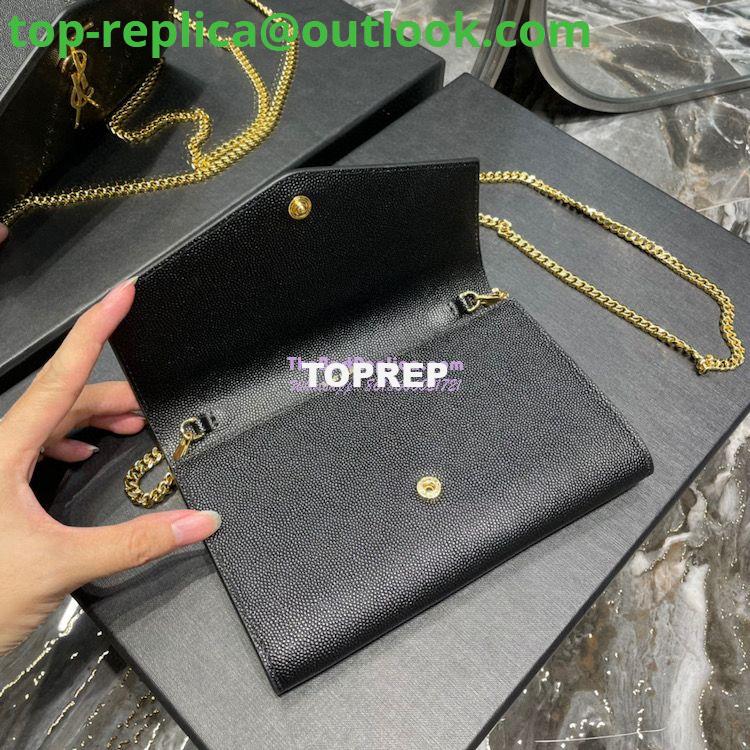 Replica YSL Saint Laurent Uptown Chain Wallet In Grain De Poudre Embossed Leather 6077881 Black 7 Replica YSL Saint Laurent Uptown Chain Wallet In Grain De Poudre Embossed Leather 6077881 Black 7