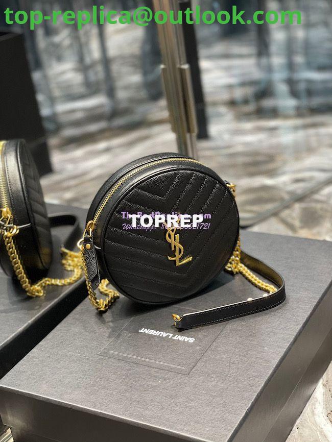Replica YSL Yves Saint Laurent Vinyle Round Camera Bag In Chevron-quilted Grain De Poudre Embossed Leather 6104361 Black 2 Replica YSL Yves Saint Laurent Vinyle Round Camera Bag In Chevron-quilted Grain De Poudre Embossed Leather 6104361 Black 2