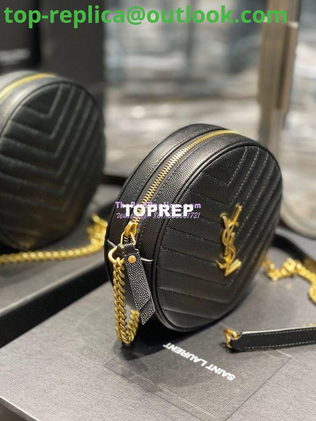 Replica YSL Yves Saint Laurent Vinyle Round Camera Bag In Chevron-quilted Grain De Poudre Embossed Leather 6104361 Black 3 Replica YSL Yves Saint Laurent Vinyle Round Camera Bag In Chevron-quilted Grain De Poudre Embossed Leather 6104361 Black 3