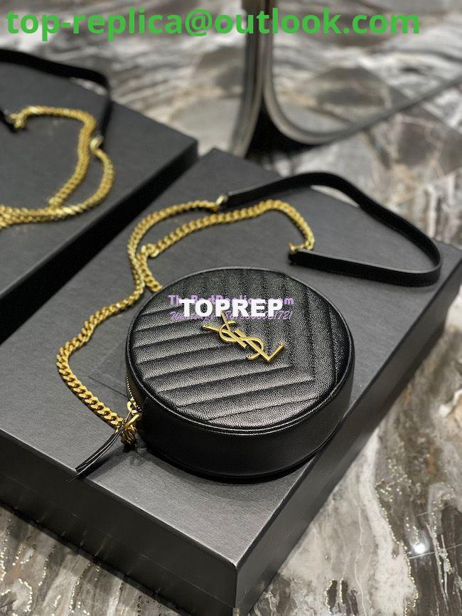 Replica YSL Yves Saint Laurent Vinyle Round Camera Bag In Chevron-quilted Grain De Poudre Embossed Leather 6104361 Black 4 Replica YSL Yves Saint Laurent Vinyle Round Camera Bag In Chevron-quilted Grain De Poudre Embossed Leather 6104361 Black 4