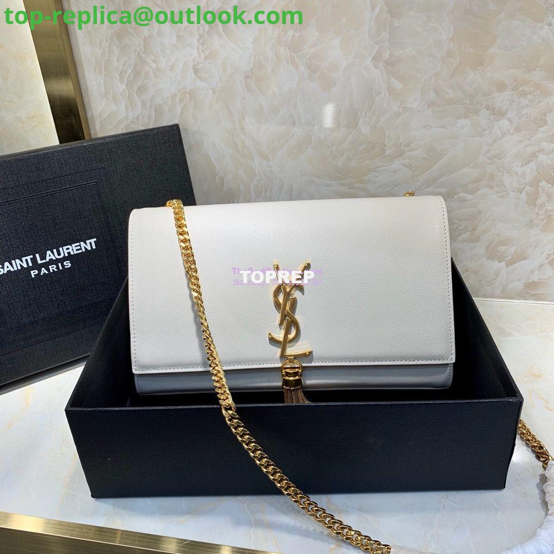 Replica YSL Saint Laurent Kate Bag With Tassel In Grain De Poudre Leather 354119 White Replica YSL Saint Laurent Kate Bag With Tassel In Grain De Poudre Leather 354119 White