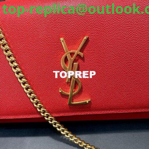 Replica YSL Saint Laurent Classic Medium Kate In Grained De Poudre Textured Leather Red 3