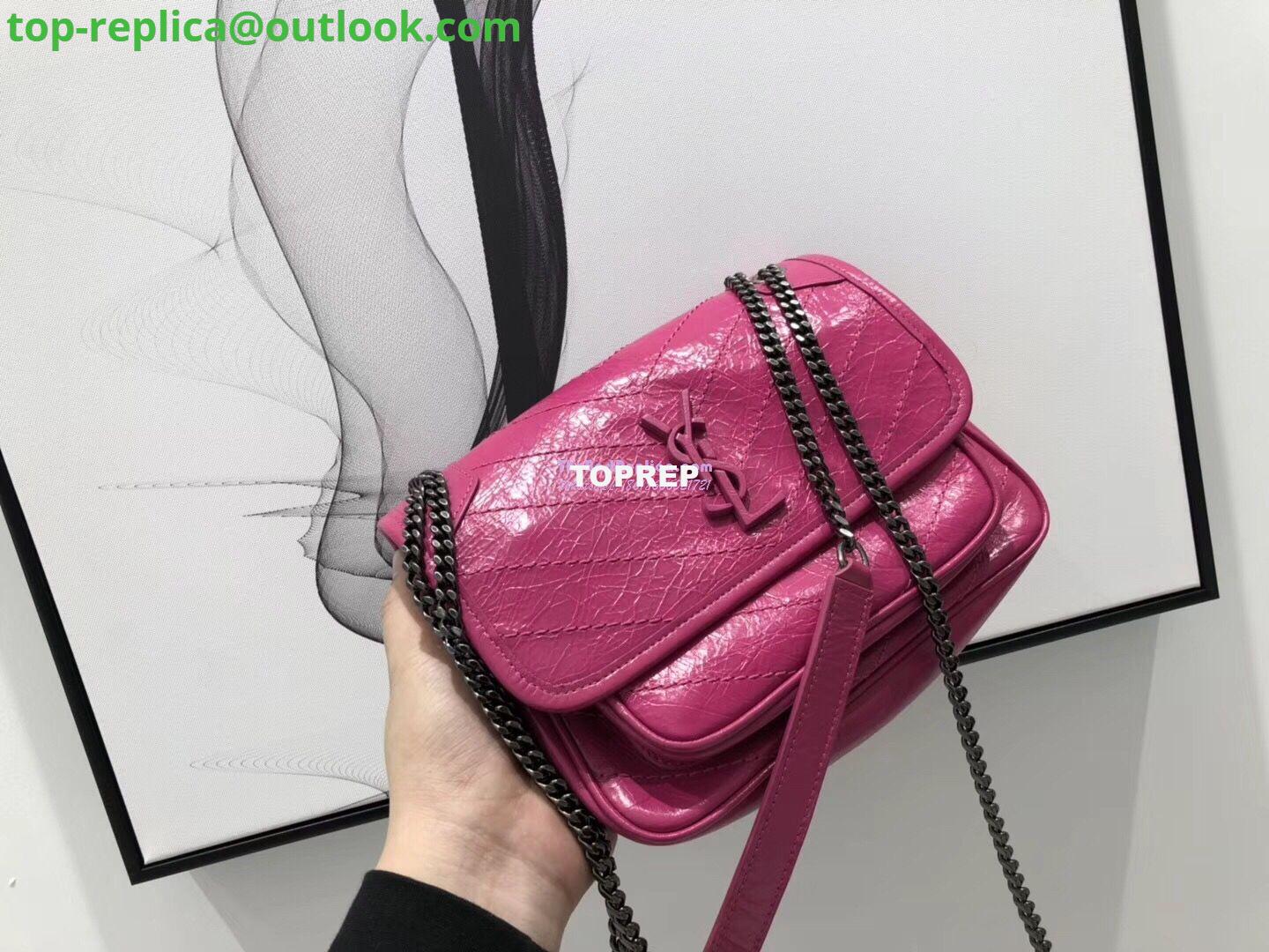 Replica YSL Saint Laurent Niki Baby In Crinkled Vintage Leather 533037 Rosy Pink Replica YSL Saint Laurent Niki Baby In Crinkled Vintage Leather 533037 Rosy Pink