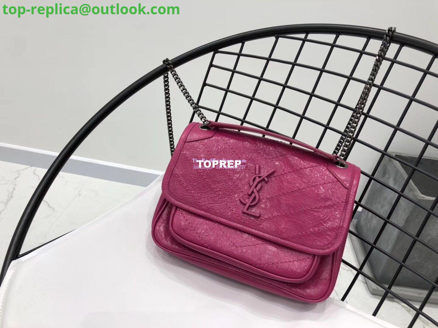 Replica YSL Saint Laurent Niki Baby In Crinkled Vintage Leather 533037 Rosy Pink 2 Replica YSL Saint Laurent Niki Baby In Crinkled Vintage Leather 533037 Rosy Pink 2