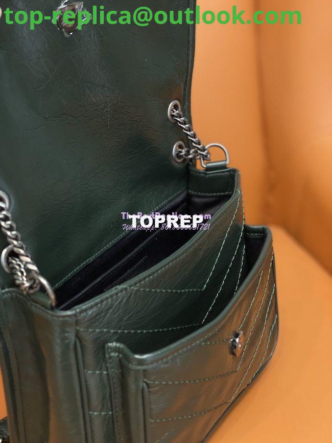 Replica YSL Saint Laurent Niki Baby In Crinkled Vintage Leather 533037 Dark Green 5 Replica YSL Saint Laurent Niki Baby In Crinkled Vintage Leather 533037 Dark Green 5
