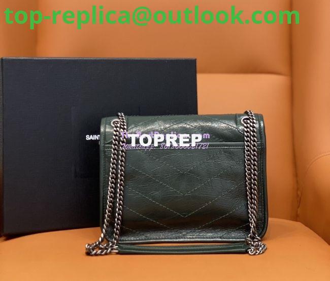 Replica YSL Saint Laurent Niki Baby In Crinkled Vintage Leather 533037 Dark Green 9 Replica YSL Saint Laurent Niki Baby In Crinkled Vintage Leather 533037 Dark Green 9