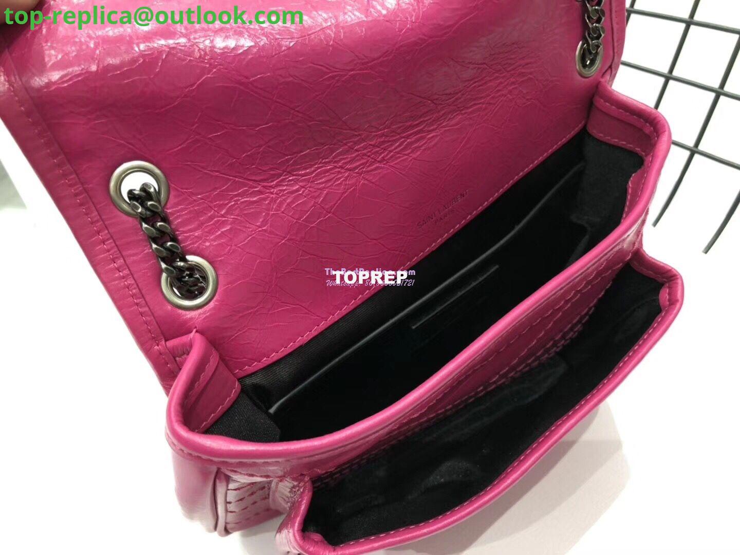 Replica YSL Saint Laurent Niki Baby In Crinkled Vintage Leather 533037 Rosy Pink 9 Replica YSL Saint Laurent Niki Baby In Crinkled Vintage Leather 533037 Rosy Pink 9