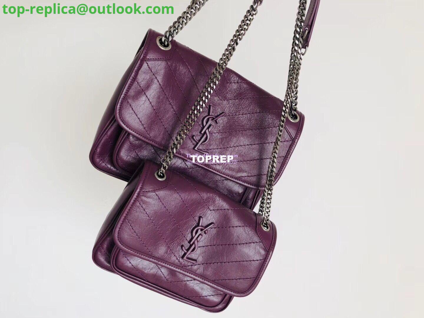 Replica YSL Saint Laurent Niki Baby In Crinkled Vintage Leather 533037 Prunia Replica YSL Saint Laurent Niki Baby In Crinkled Vintage Leather 533037 Prunia