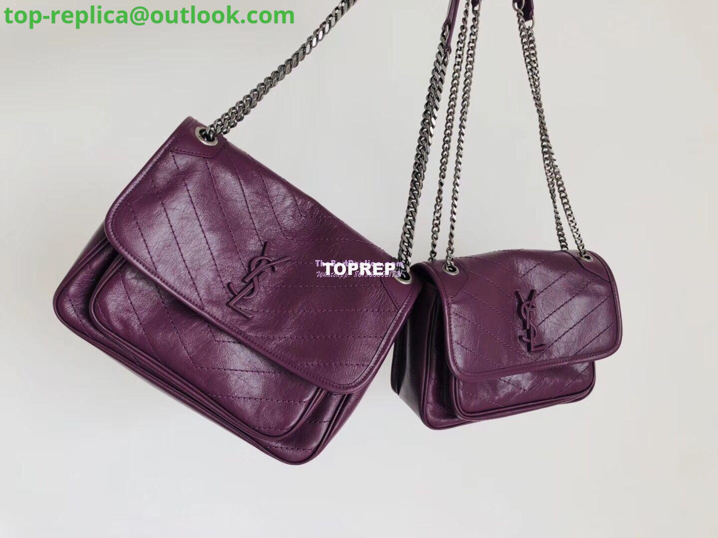 Replica YSL Saint Laurent Niki Baby In Crinkled Vintage Leather 533037 Prunia 2 Replica YSL Saint Laurent Niki Baby In Crinkled Vintage Leather 533037 Prunia 2