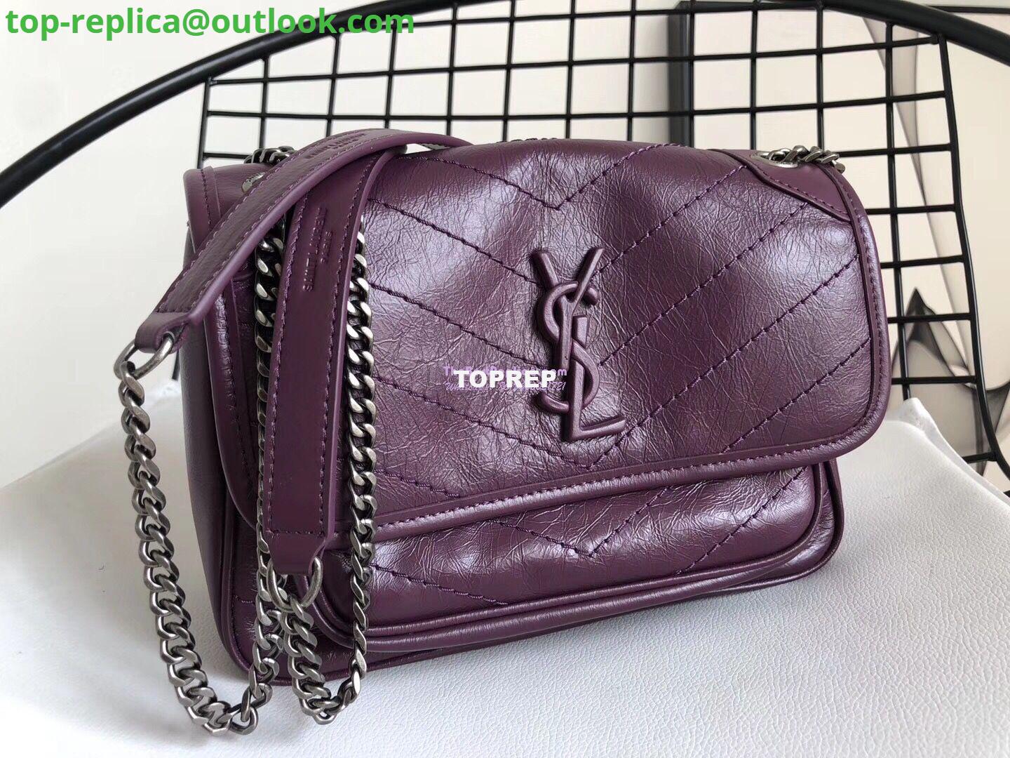 Replica YSL Saint Laurent Niki Baby In Crinkled Vintage Leather 533037 Prunia 3 Replica YSL Saint Laurent Niki Baby In Crinkled Vintage Leather 533037 Prunia 3