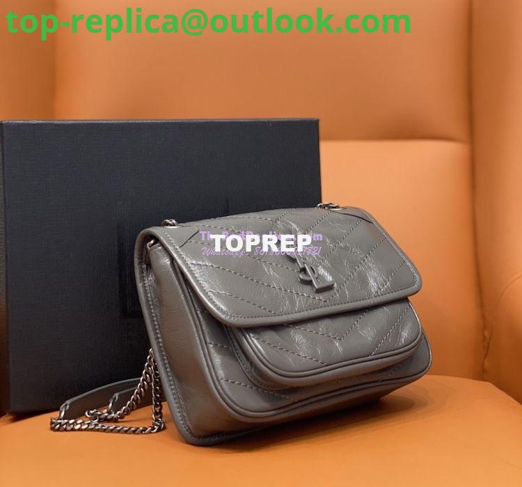 Replica YSL Saint Laurent Niki Baby In Crinkled Vintage Leather 533037 Storm Grey 2 Replica YSL Saint Laurent Niki Baby In Crinkled Vintage Leather 533037 Storm Grey 2