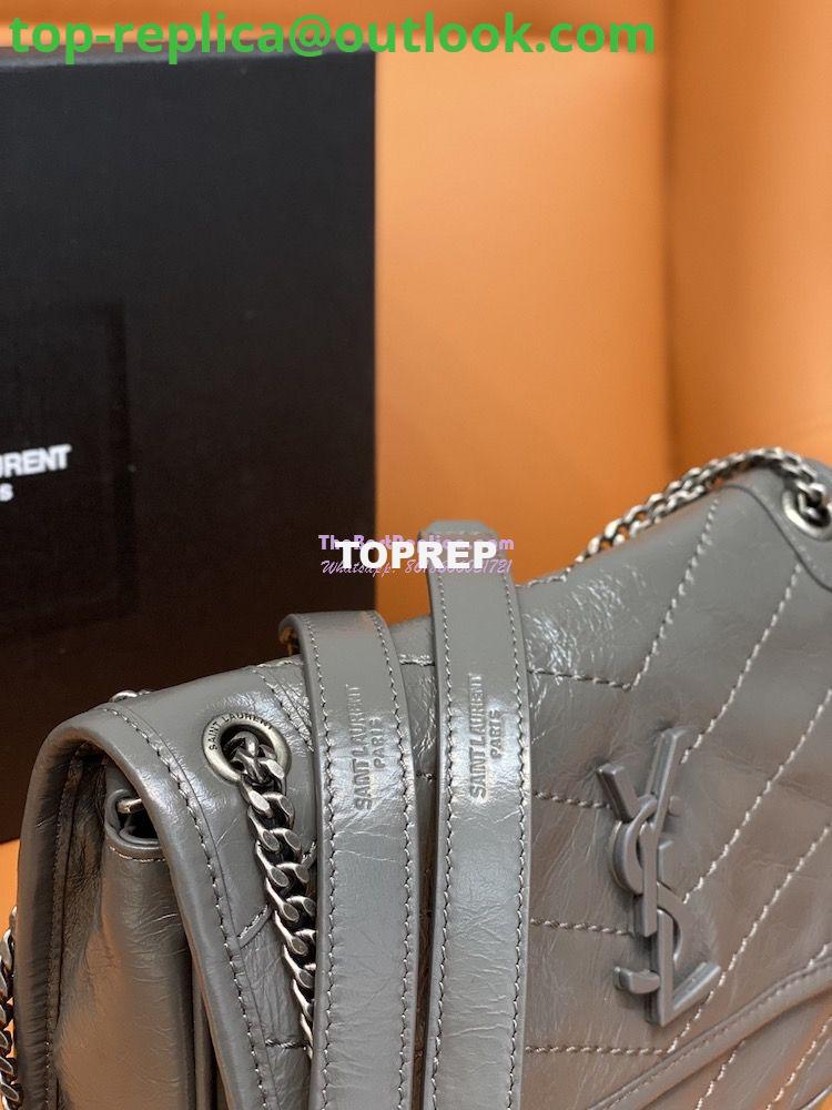 Replica YSL Saint Laurent Niki Baby In Crinkled Vintage Leather 533037 Storm Grey 3 Replica YSL Saint Laurent Niki Baby In Crinkled Vintage Leather 533037 Storm Grey 3