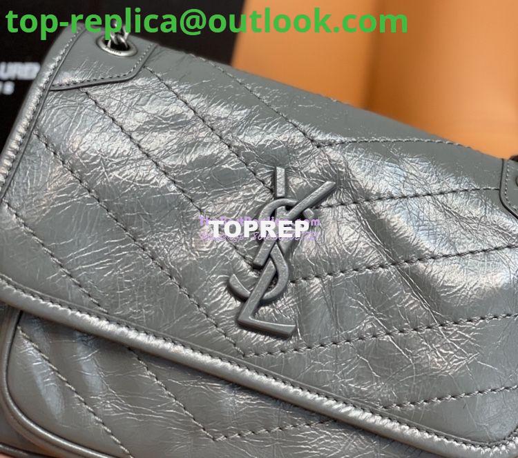 Replica YSL Saint Laurent Niki Baby In Crinkled Vintage Leather 533037 Storm Grey 4 Replica YSL Saint Laurent Niki Baby In Crinkled Vintage Leather 533037 Storm Grey 4