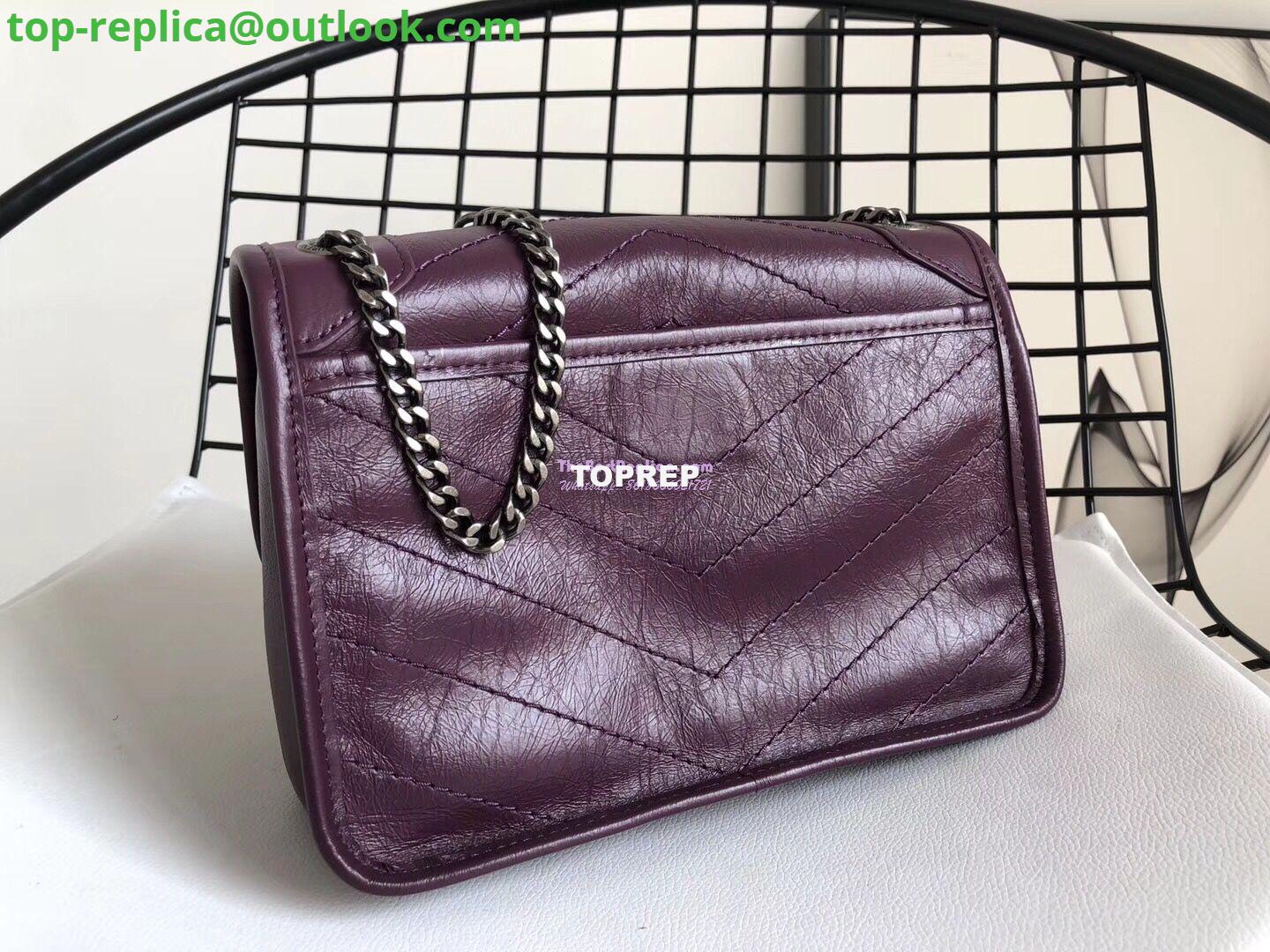 Replica YSL Saint Laurent Niki Baby In Crinkled Vintage Leather 533037 Prunia 9 Replica YSL Saint Laurent Niki Baby In Crinkled Vintage Leather 533037 Prunia 9