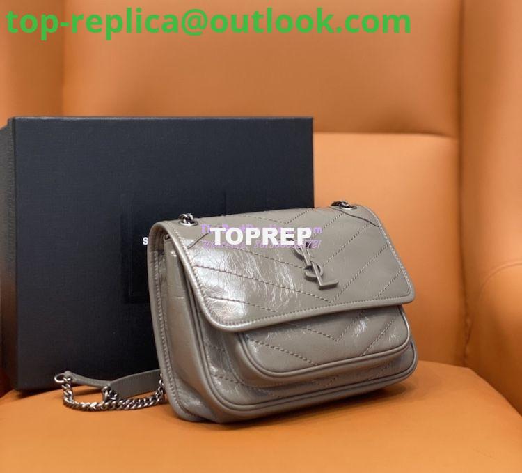 Replica YSL Saint Laurent Niki Baby In Crinkled Vintage Leather 533037 Fog 2 Replica YSL Saint Laurent Niki Baby In Crinkled Vintage Leather 533037 Fog 2