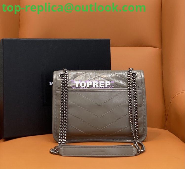 Replica YSL Saint Laurent Niki Baby In Crinkled Vintage Leather 533037 Fog 9 Replica YSL Saint Laurent Niki Baby In Crinkled Vintage Leather 533037 Fog 9