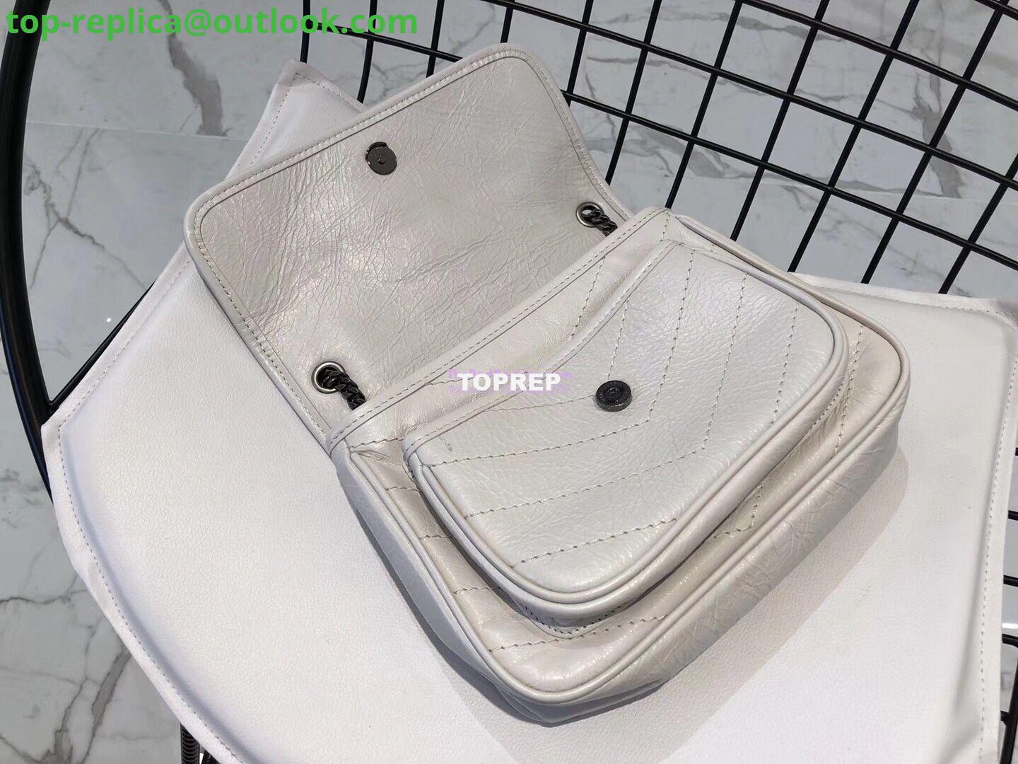 Replica YSL Saint Laurent Niki Baby In Crinkled Vintage Leather 533037 Pearl White 7 Replica YSL Saint Laurent Niki Baby In Crinkled Vintage Leather 533037 Pearl White 7