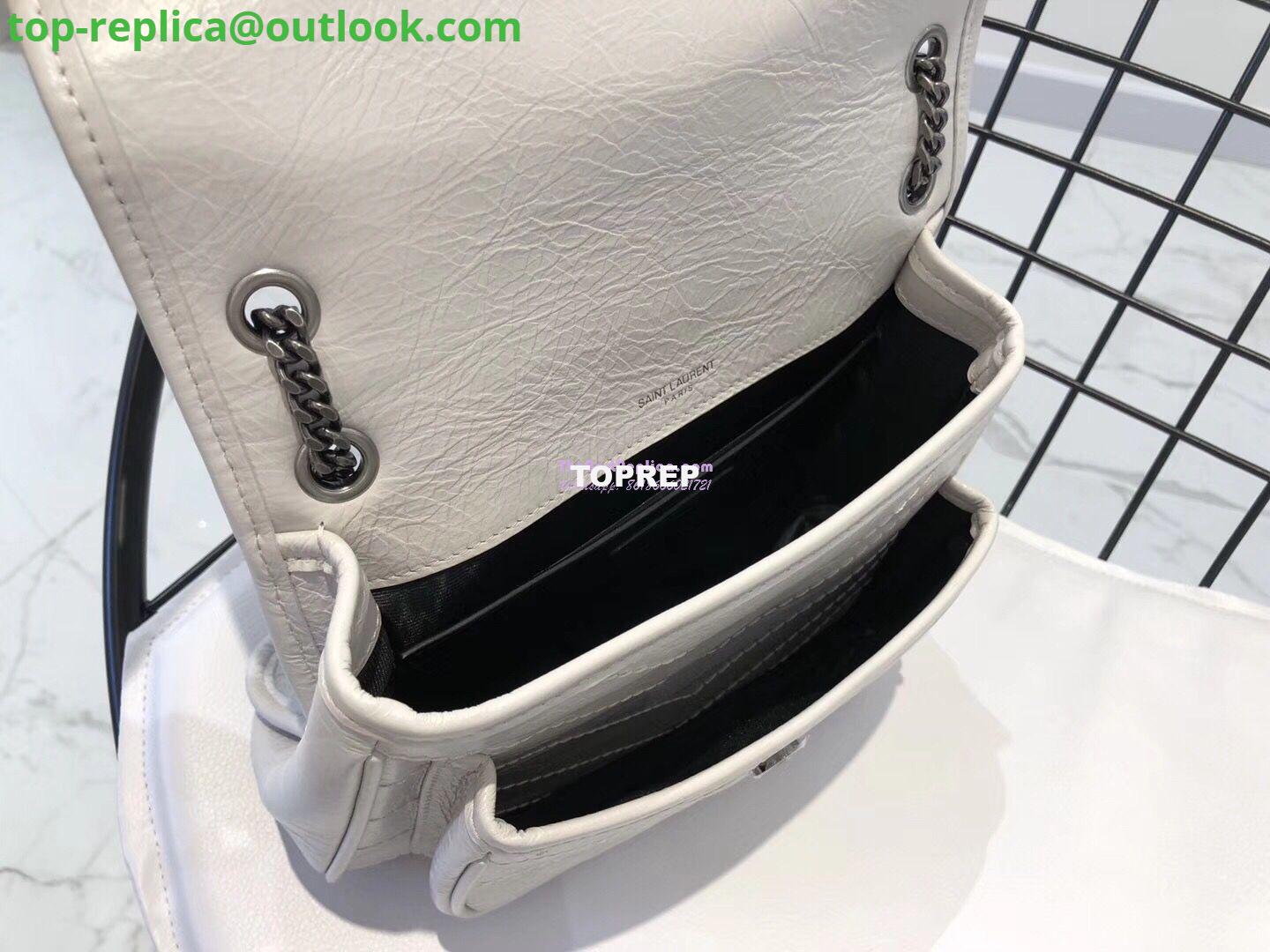 Replica YSL Saint Laurent Niki Baby In Crinkled Vintage Leather 533037 Pearl White 8 Replica YSL Saint Laurent Niki Baby In Crinkled Vintage Leather 533037 Pearl White 8