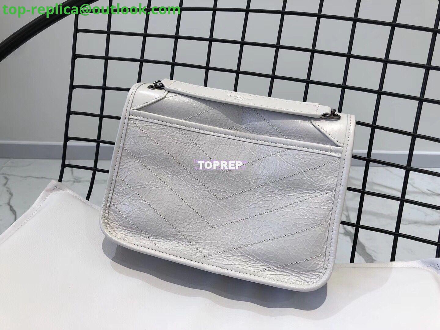 Replica YSL Saint Laurent Niki Baby In Crinkled Vintage Leather 533037 Pearl White 9 Replica YSL Saint Laurent Niki Baby In Crinkled Vintage Leather 533037 Pearl White 9