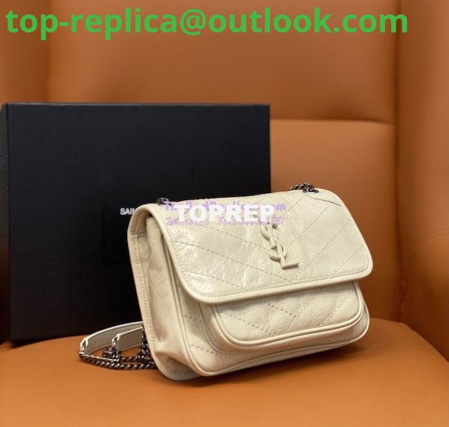 Replica YSL Saint Laurent Niki Baby In Crinkled Vintage Leather 533037 Blanc 2 Replica YSL Saint Laurent Niki Baby In Crinkled Vintage Leather 533037 Blanc 2