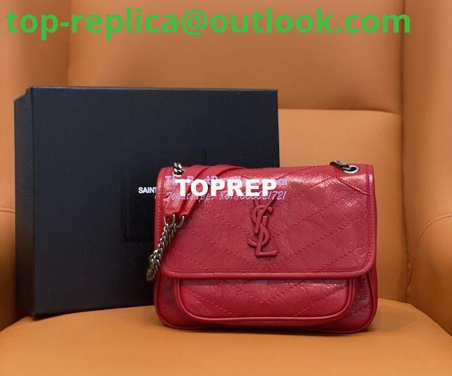 Replica YSL Saint Laurent Niki Baby In Crinkled Vintage Leather 533037 Red Replica YSL Saint Laurent Niki Baby In Crinkled Vintage Leather 533037 Red