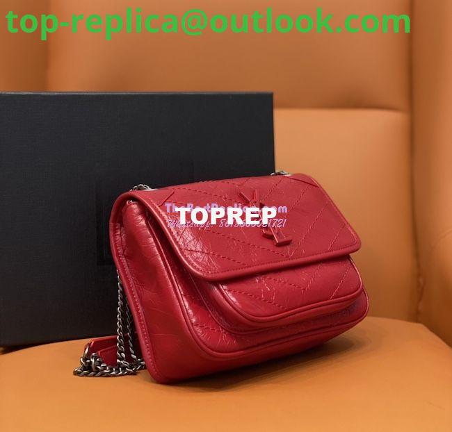 Replica YSL Saint Laurent Niki Baby In Crinkled Vintage Leather 533037 Red 2 Replica YSL Saint Laurent Niki Baby In Crinkled Vintage Leather 533037 Red 2