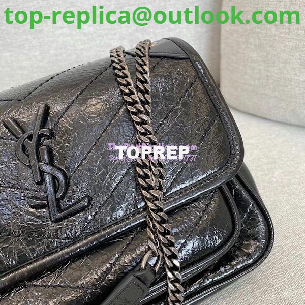 Replica YSL Saint Laurent Niki Baby In Crinkled Vintage Leather 533037 Black 3 Replica YSL Saint Laurent Niki Baby In Crinkled Vintage Leather 533037 Black 3